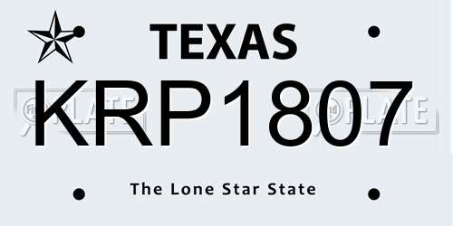 KRP1807 Texas License Plate