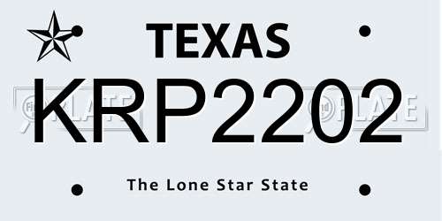 KRP2202 Texas License Plate