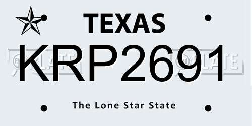 KRP2691 Texas License Plate