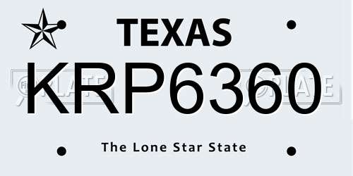 KRP6360 Texas License Plate