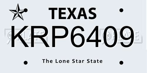 KRP6409 Texas License Plate