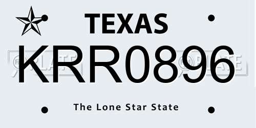 KRR0896 Texas License Plate