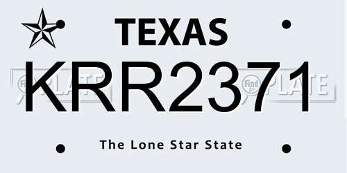 KRR2371 Texas License Plate