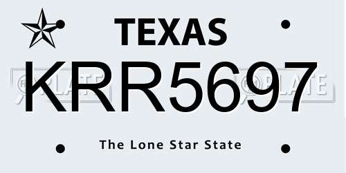 KRR5697 Texas License Plate