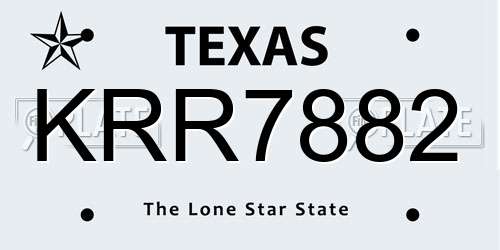 KRR7882 Texas License Plate