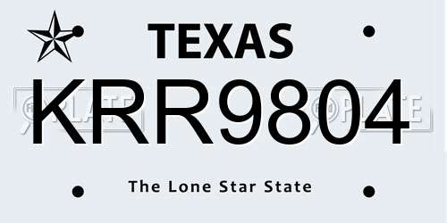 KRR9804 Texas License Plate