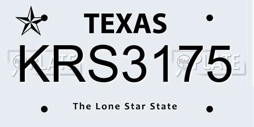 KRS3175 Texas License Plate