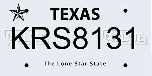 KRS8131 Texas License Plate