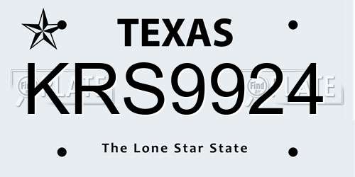 KRS9924 Texas License Plate