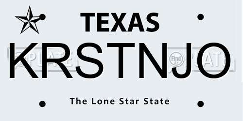 KRSTNJO Texas License Plate