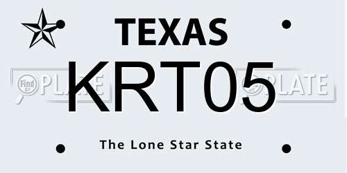 KRT05 Texas License Plate