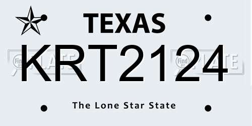 KRT2124 Texas License Plate