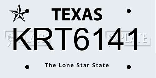 KRT6141 Texas License Plate