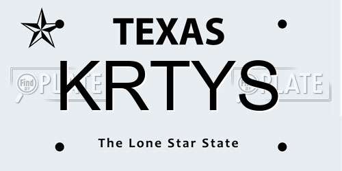 KRTYS Texas License Plate