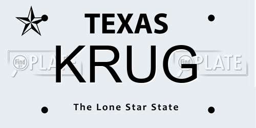 KRUG Texas License Plate