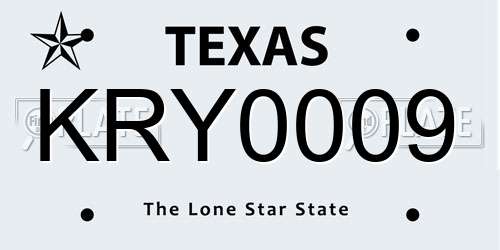 KRY0009 Texas License Plate