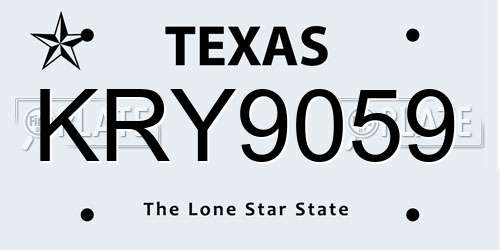 KRY9059 Texas License Plate