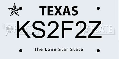 KS2F2Z Texas License Plate