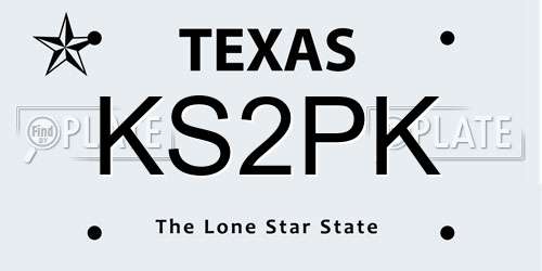 KS2PK Texas License Plate