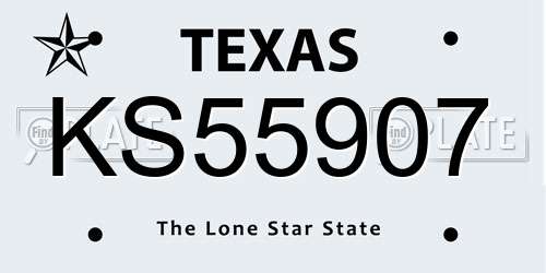 KS55907 Texas License Plate