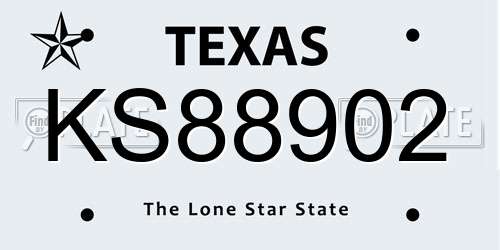KS88902 Texas License Plate