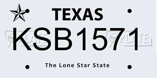KSB1571 Texas License Plate