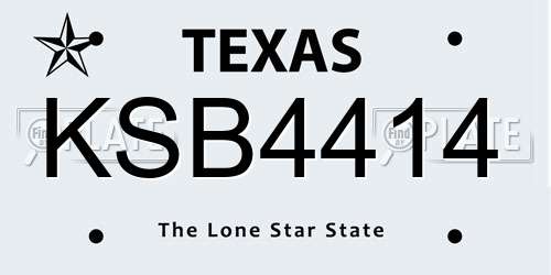 KSB4414 Texas License Plate
