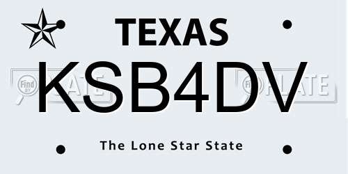 KSB4DV Texas License Plate