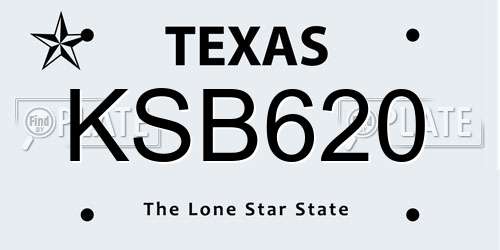 KSB620 Texas License Plate