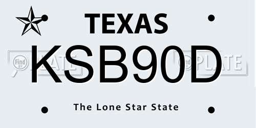 KSB90D Texas License Plate