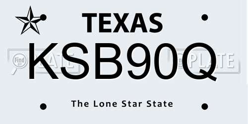 KSB90Q Texas License Plate