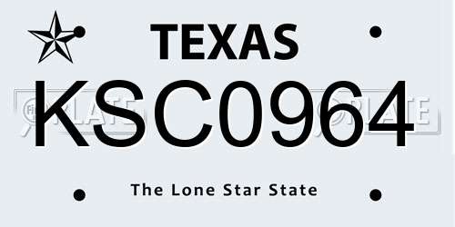 KSC0964 Texas License Plate