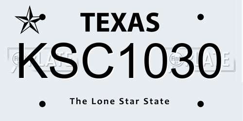 KSC1030 Texas License Plate