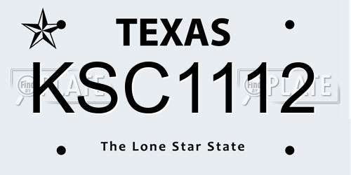 KSC1112 Texas License Plate