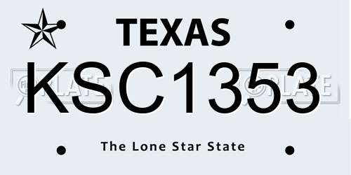 KSC1353 Texas License Plate