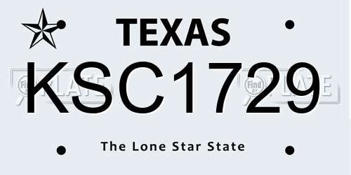 KSC1729 Texas License Plate