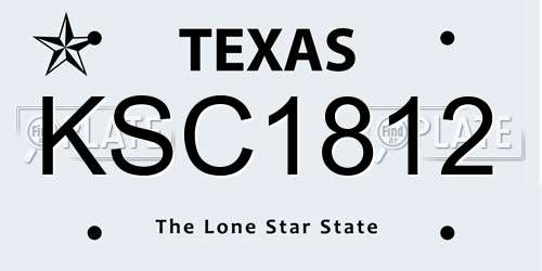 KSC1812 Texas License Plate