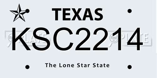 KSC2214 Texas License Plate