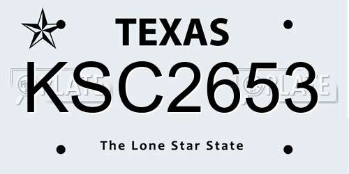KSC2653 Texas License Plate