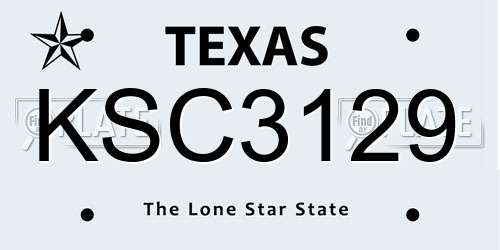 KSC3129 Texas License Plate