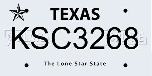 KSC3268 Texas License Plate