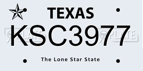 KSC3977 Texas License Plate