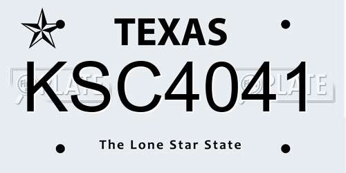 KSC4041 Texas License Plate