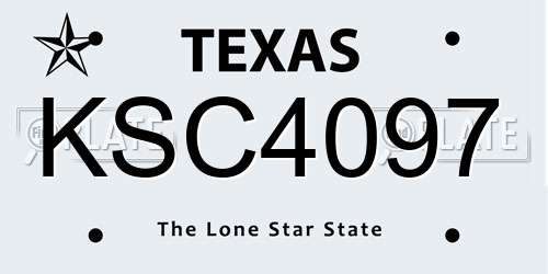 KSC4097 Texas License Plate