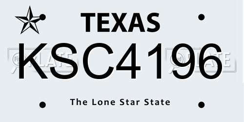 KSC4196 Texas License Plate