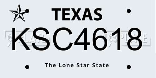 KSC4618 Texas License Plate