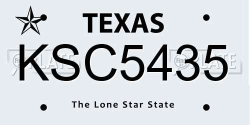 KSC5435 Texas License Plate