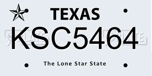 KSC5464 Texas License Plate