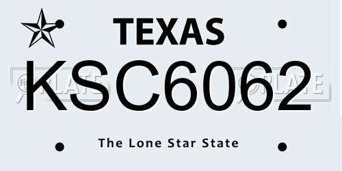 KSC6062 Texas License Plate