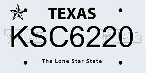 KSC6220 Texas License Plate